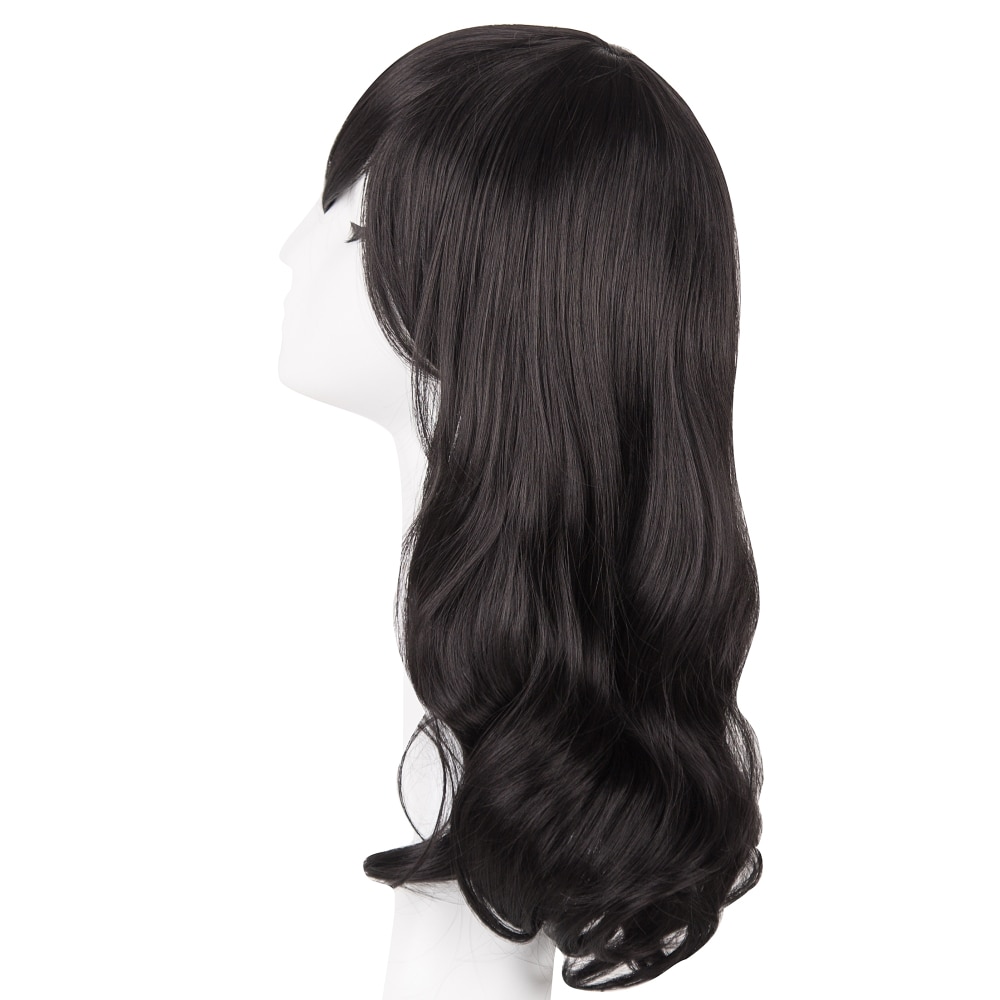 Black Wig Fei Show Synthetic Heat Resistant Medium Wavy Hair